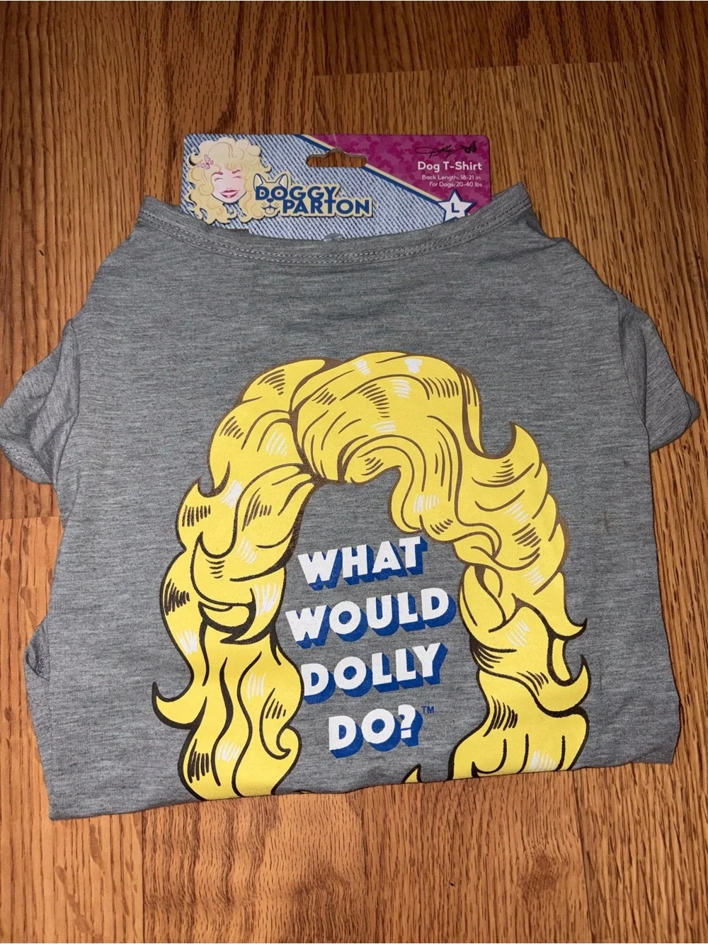 🆕 'What Would Dolly Do?' Doggy Parton Dog T-Shirt size Large